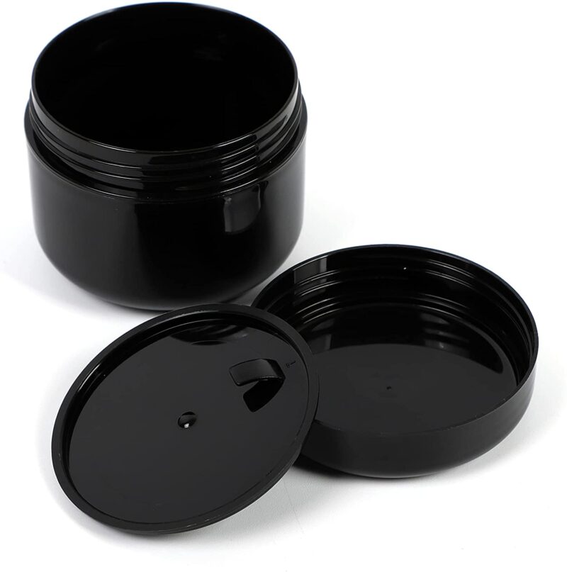 Black Plastic Cosmetic Creams Jars