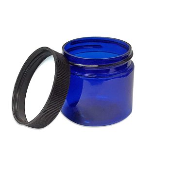 Blue PET Plastic Jars with Lids
