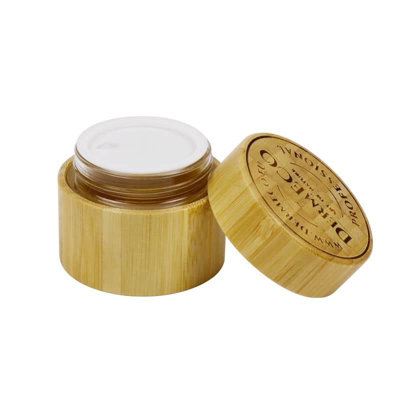 Bamboo wood cream jar