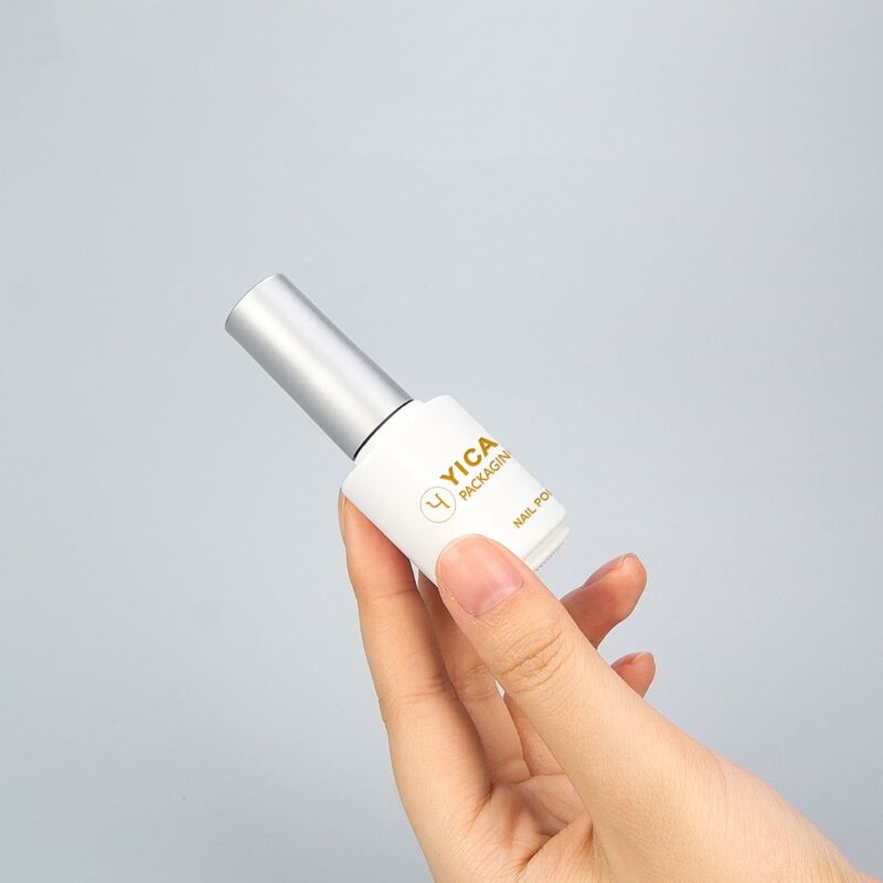 Silver Uv Gel Nail Polish Bottle With Brush - Image 2