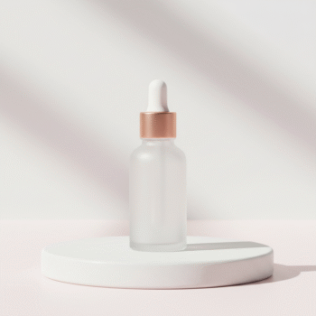 Pearl White Frosted Glass Elixir Bottle
