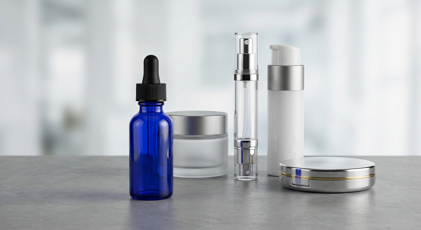 Flacon compte-gouttes en verre bleu cobalt : référence pour les débats sur les emballages photosensibles