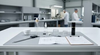 Stages of a cosmetic packaging sampling process from prototype to decorated approval sample
