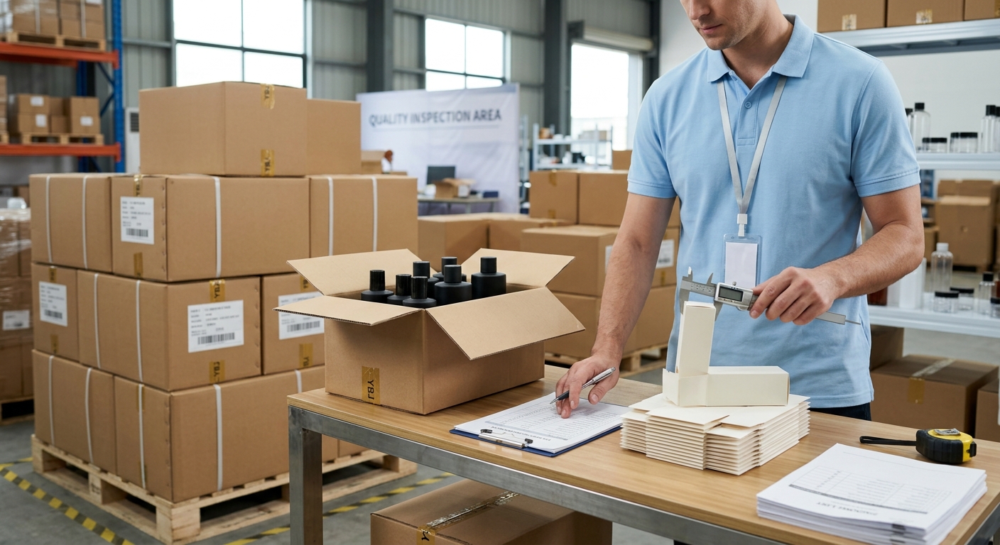 Pre-shipment inspection of cosmetic packaging cartons and documents