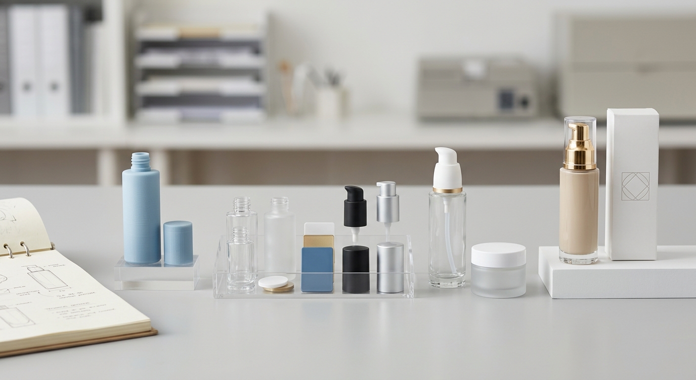 Etapas del desarrollo del envase de productos cosméticos, desde el concepto hasta la muestra aprobada