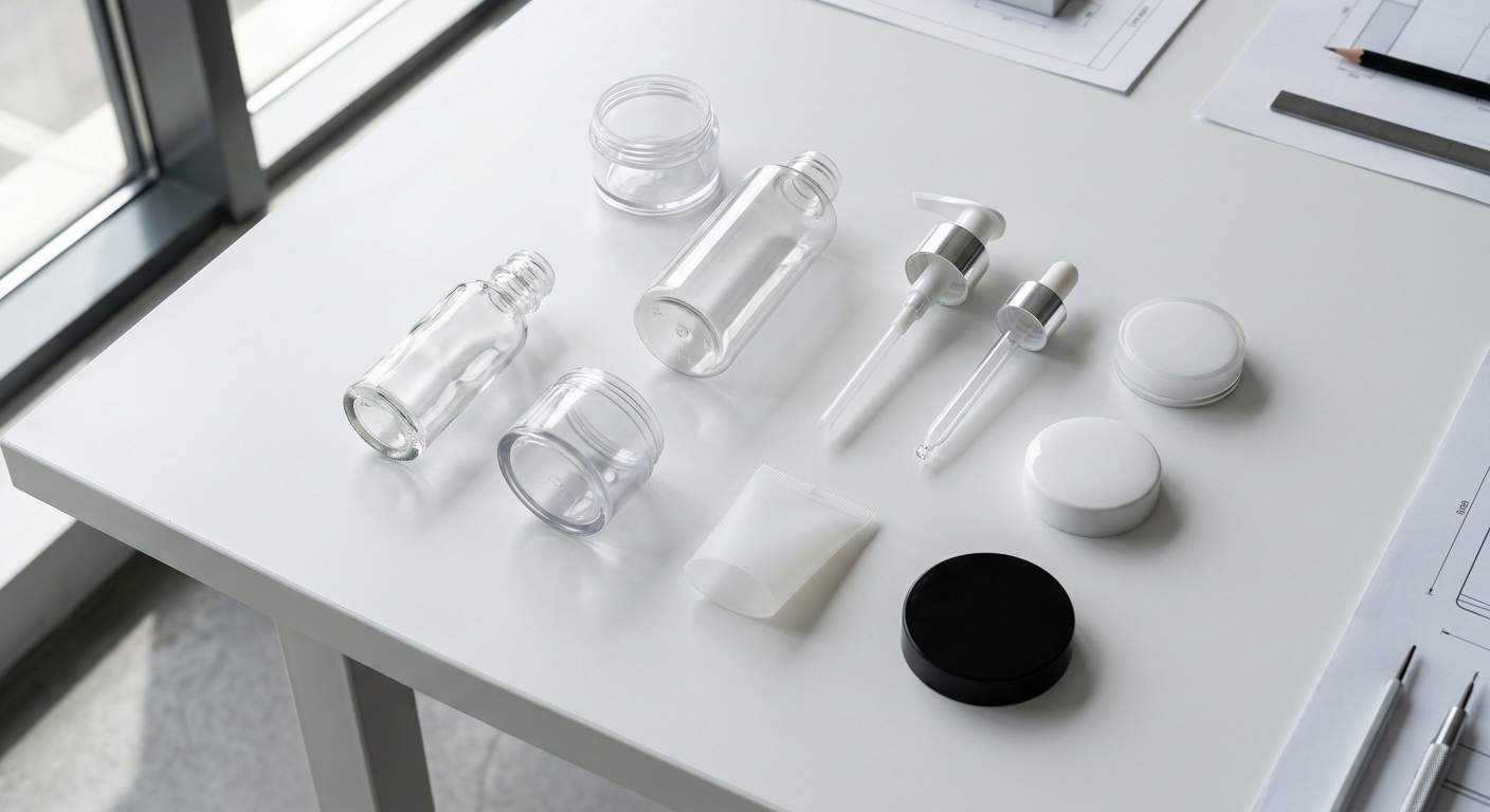 Materiales de envasado cosmético, cierres y componentes dispensadores para elegir