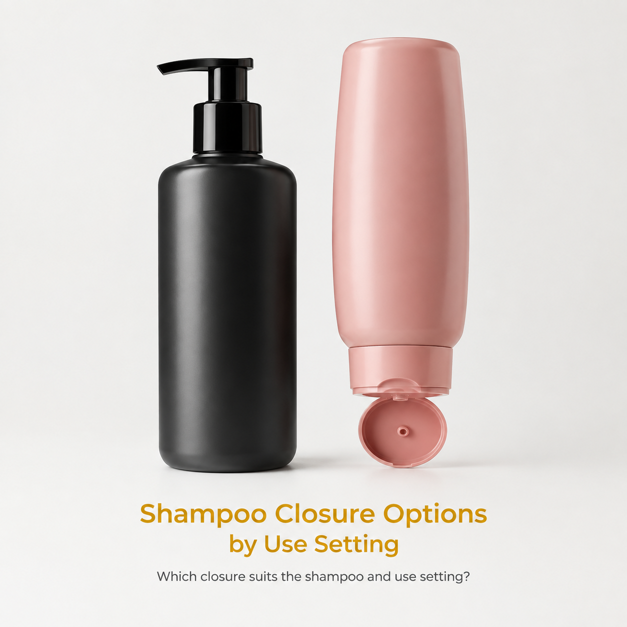 Upright pump bottle and inverted flip-top PET shampoo bottle
