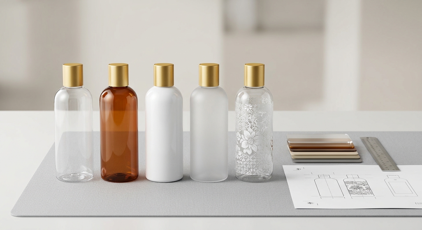 PET bottle color and decoration samples prepared for approval